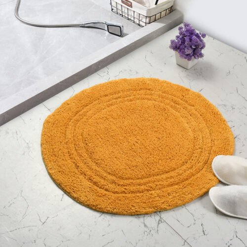 Linea Round Bathmat-Mustard