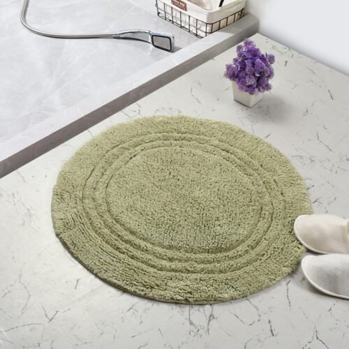 Linea Round Bathmat-Sage Green