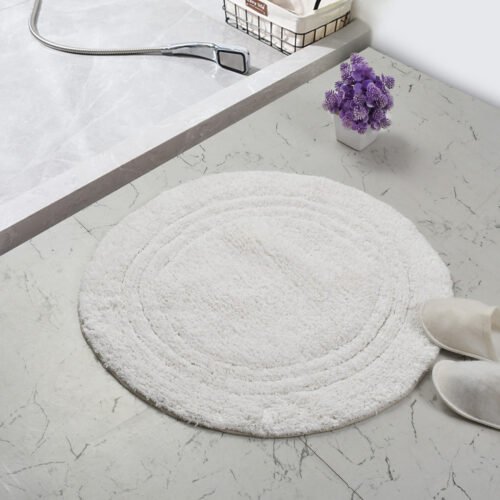 Linea Round Bathmat-White